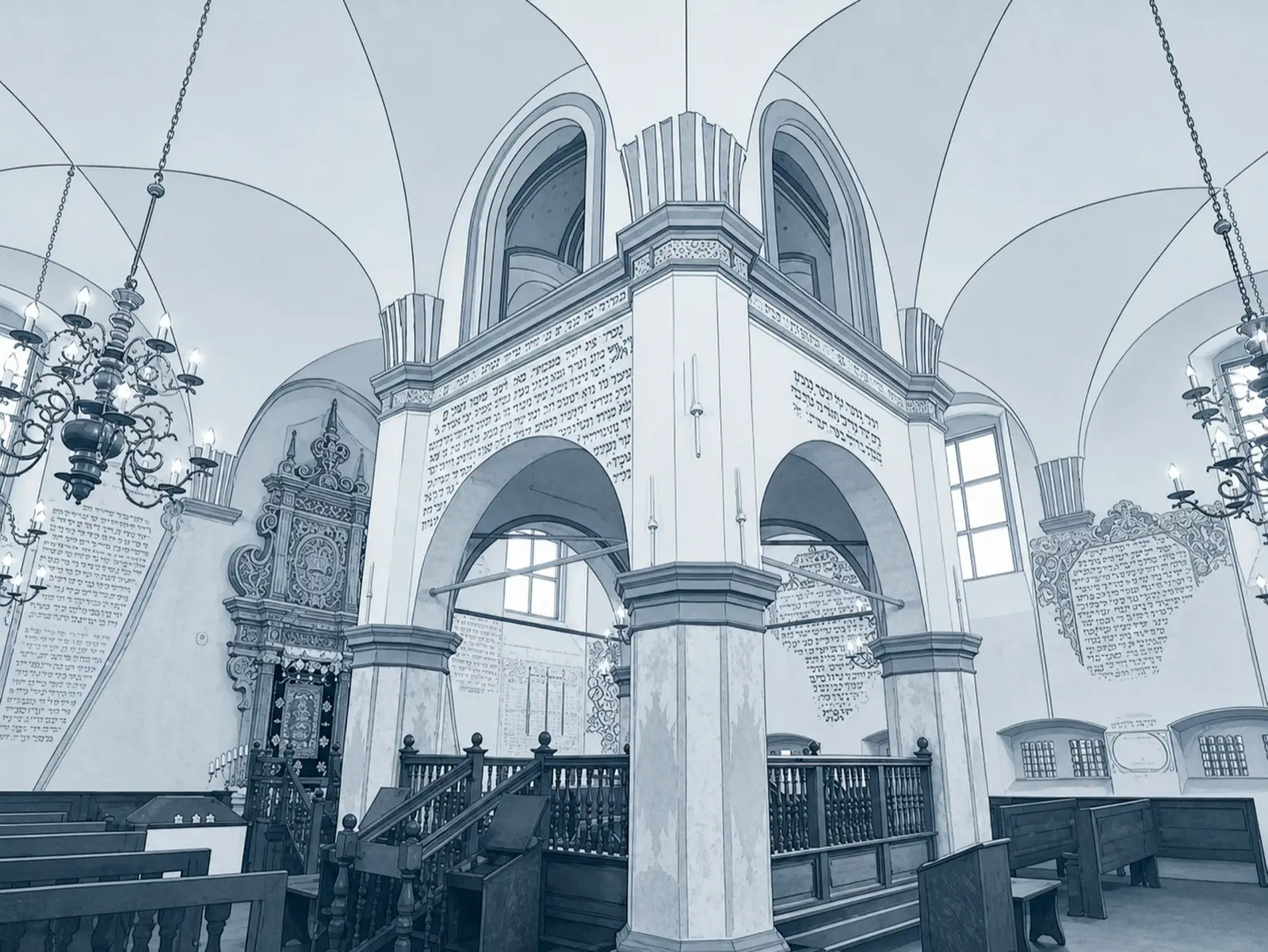פנים בית הכנסת הגדול בטיקוצ׳ין